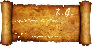 Kopácsi Géza névjegykártya