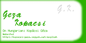 geza kopacsi business card