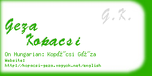 geza kopacsi business card